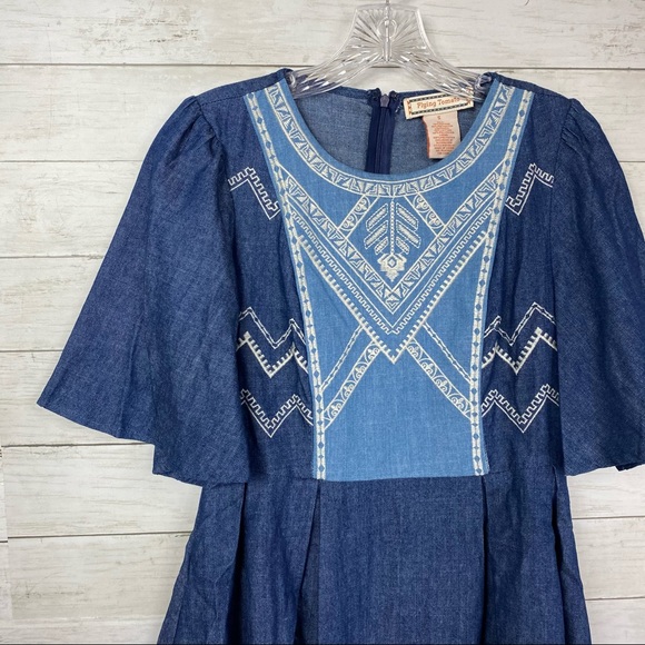 Flying Tomato Chambray Embroidered Dress - Picture 3 of 6
